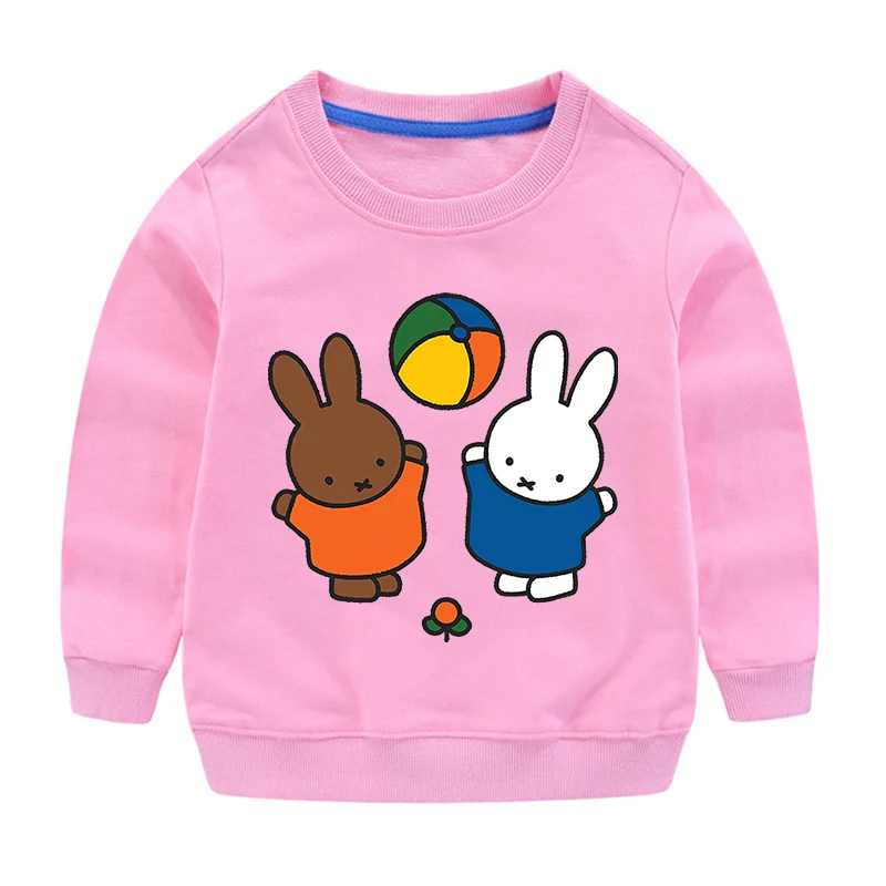 Miffy Kawaii Tops Boy Girl Sweatshirts Fashion Clothing Cute Kids Clothes Children Cotton Long Sleeve Cartoon Anime T-shirt Gift view 5