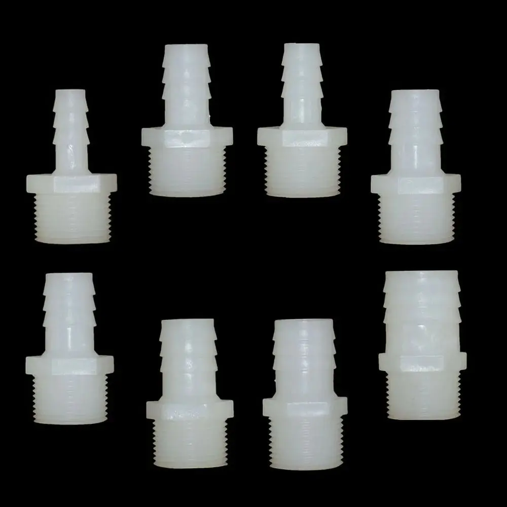 1/10Pcs 3/4 Inch Thread To Barb 10/12/14/16/18/20/25mm Plastic Hose Connector Fittings Drip Irrigation System Pipe Coupler