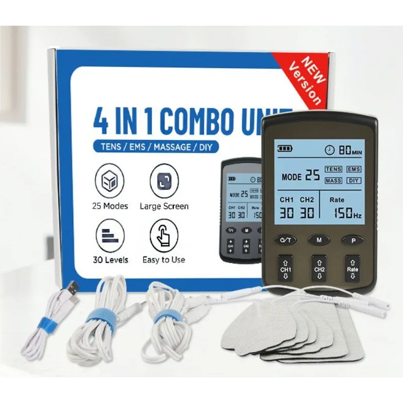 FM-B2503 Combo Unit 25 MODES TENS Adjustable Low Frequency Pulse Therapy Instrument Dual Channel Shoulder and Neck Back Massager