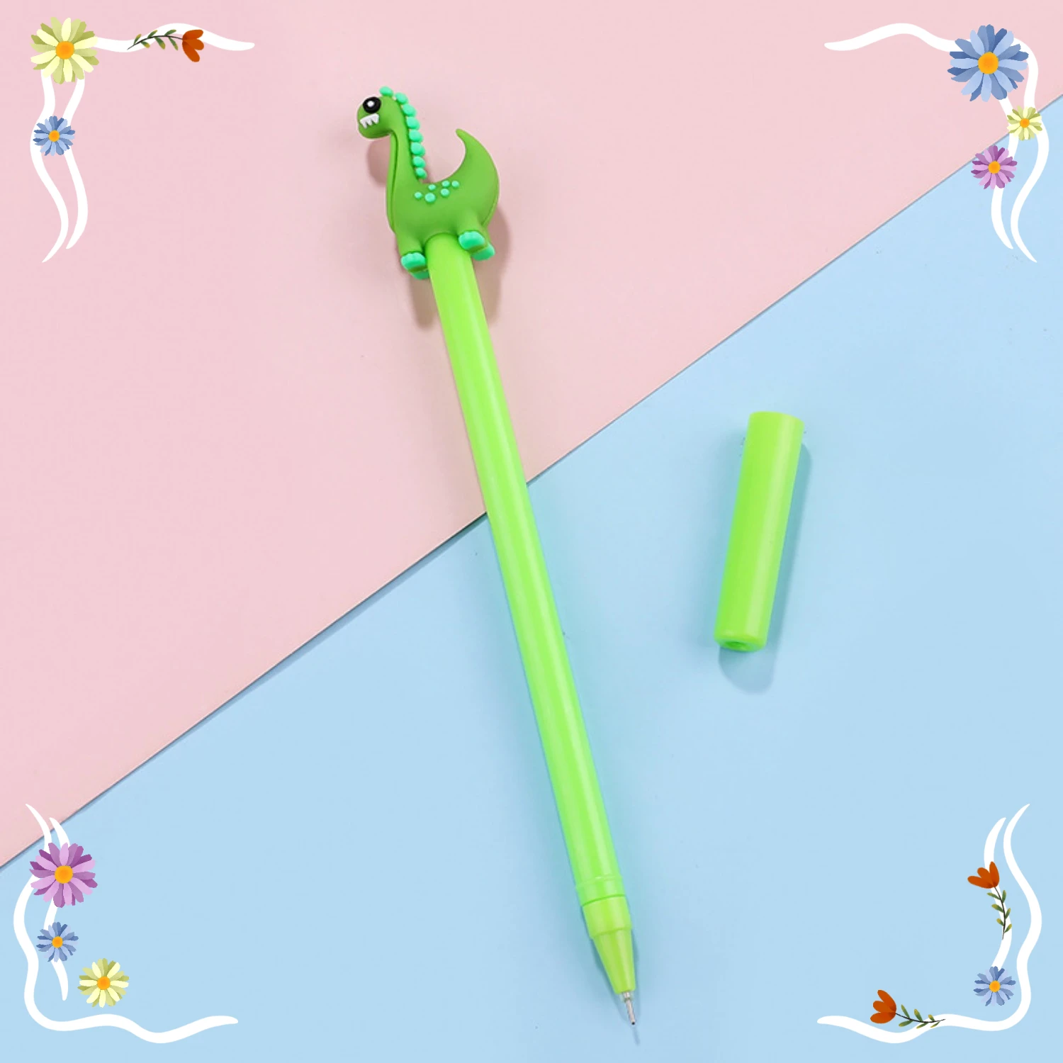 40 Pcs Cute Dinosaur Gel Pens Set for Students, Cartoon Office Writing Supplies, Creative Neutral Pens Wholesale