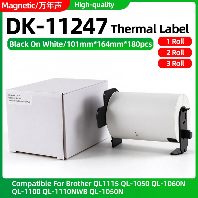 1~3Roll DK-11247 DK11247 Thermal Label 103mm*164mm*180Pcs Compatible for Brother QL-1115 QL-1050 QL-1100 QL1110NWB Label Printer