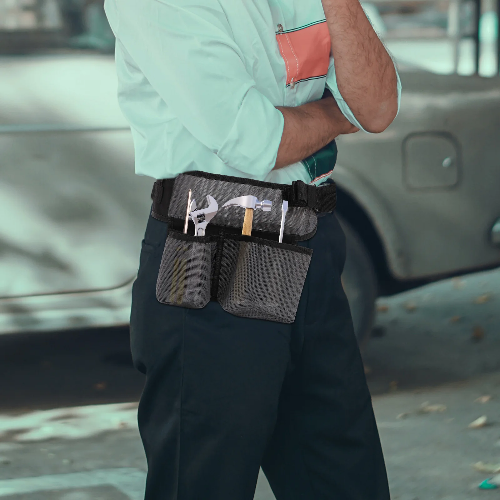 

Tool Belt Pouch 600D Oxford Cloth Black Electrician Tool Bag Pliers Utility Belt Men Mechanics Storage Outdoor Tools Flexible