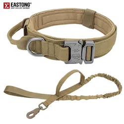 Dog Collar and Leash Set Tactical Style Military Adjustable German Shepard K9 for Large Dogs Walking Training Pet Accessories