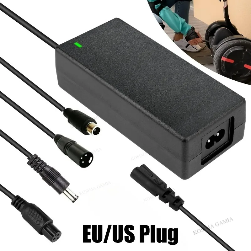 Brand New Power Adapter AC 100-240V Black DC 42V 2A Electric Scooter Accessories US/ EU Plug for 24-36v Lithium Battery