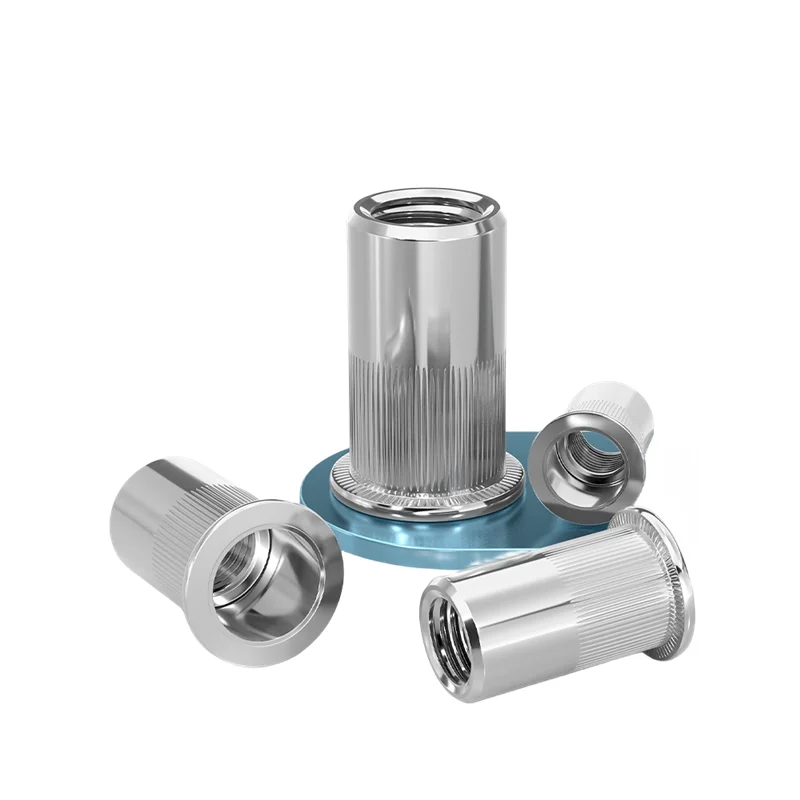 10/20/PCS 304 Stainless Steel Rivets Nuts Insert Flat Head Threaded Nut Riveter Nut Gun Tools Rustproof M3/M4/M5/M6/M8/M10/M12