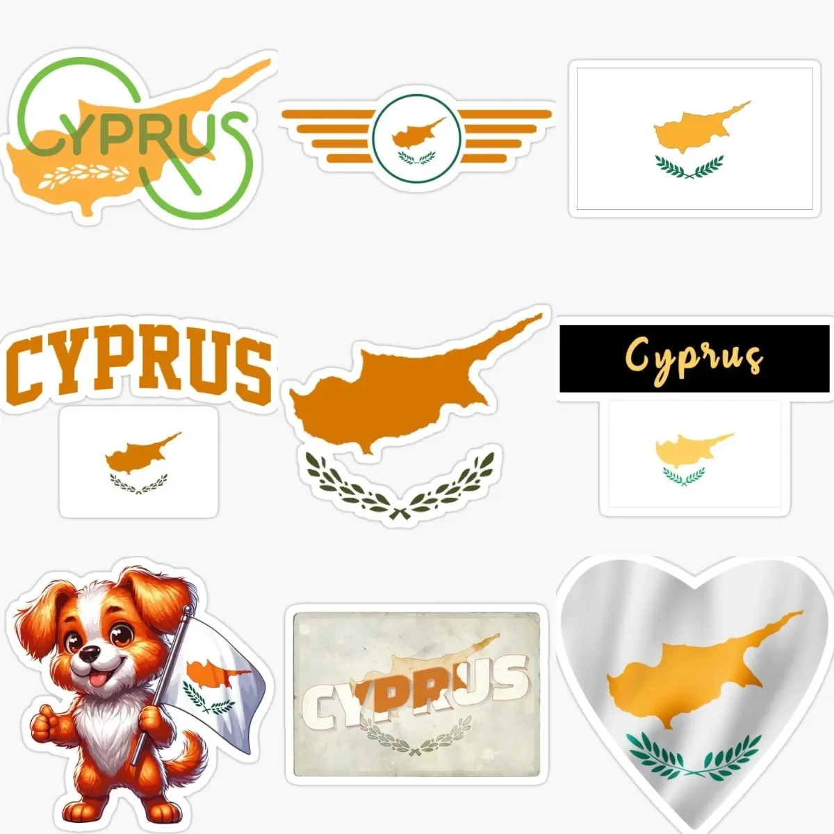

Creative Cyprus Flag Map Stickers Accessories for Decorate Car Van Wall Room Window Bicycle Helmet Camper Bumper Table Off-road