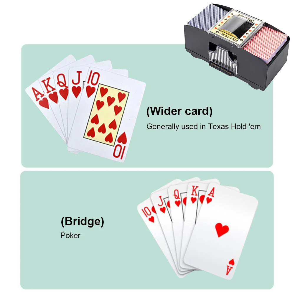 2 4 6 Deck Playing Cards Automatic Card Shuffler USB Rechargeable Electric Shuffler for Poker UNO Card Games Home Party Use Card