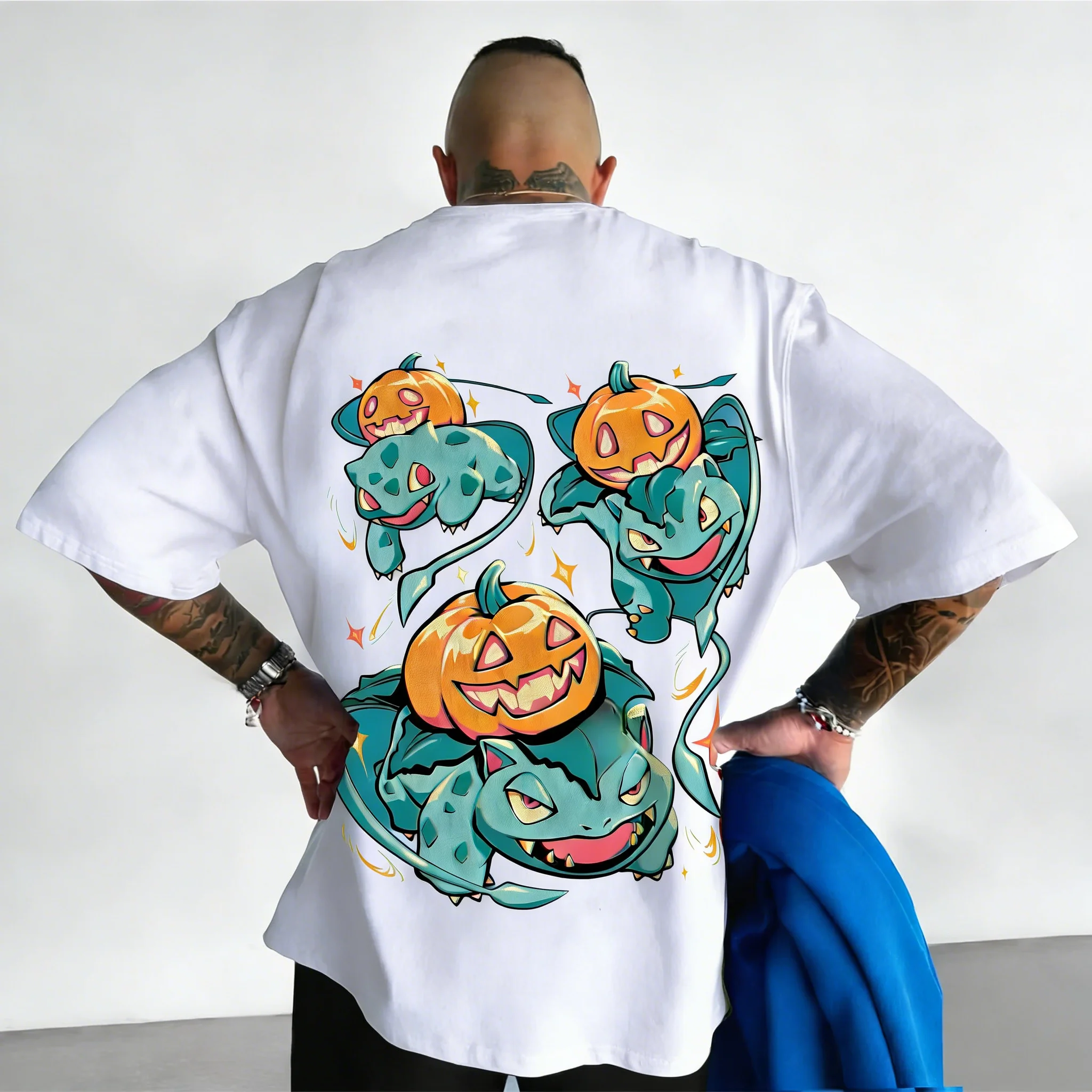 camiseta-de-casal-estampada-pokemon-anime-pikachu-gengar-manga-curta-solta-esportiva-confortavel-de-algodao-para-homens-e-mulheres