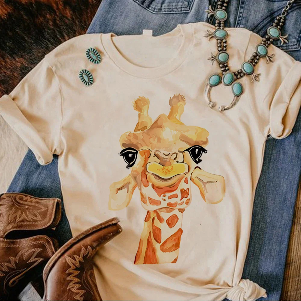 

Giraffe tshirt women designer t shirt girl comic 2000s clothing