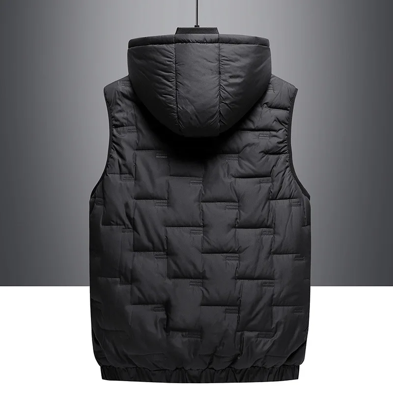 Autumn Winter Plus Size Warm Down Cotton Vest 8XL 7XL 6XL 5XL Fashion Men's Pocket Casual Men's Vest Warm Hooded Cotton Vest