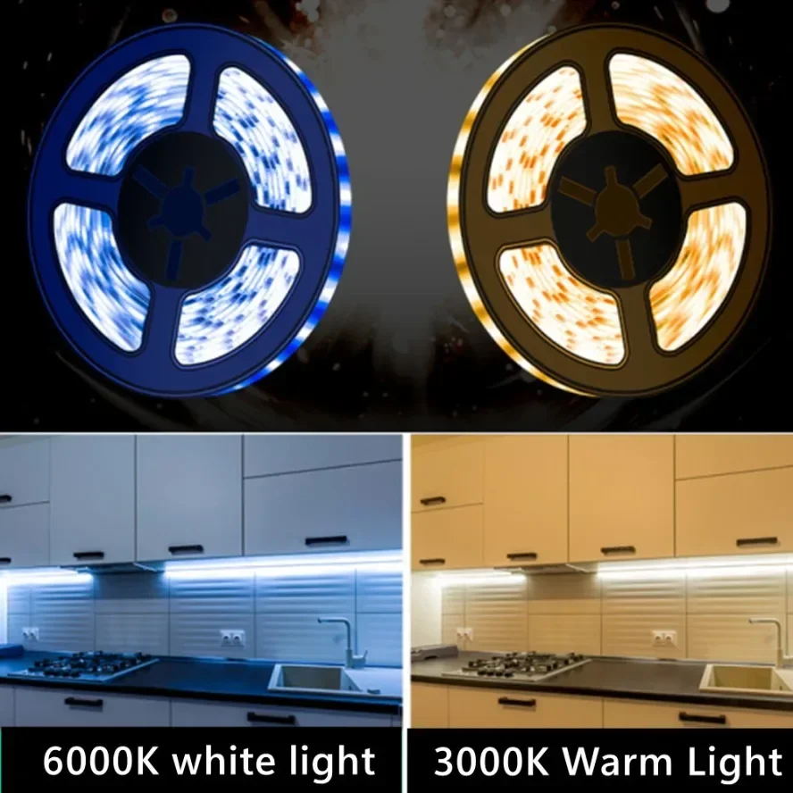 5V USB regulable SMD2835 5m tira de LED hogar TV Fondo escalera decoración tira de lámpara Flexible con respaldo adhesivo 60LEDs/m