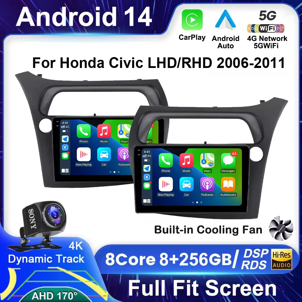 

Android 14 For Honda Civic Hatchback 2006-2011 Car Radio Stereo Multimedia DSP BT Video Player Navigation GPS LHD RHD IPS Screen