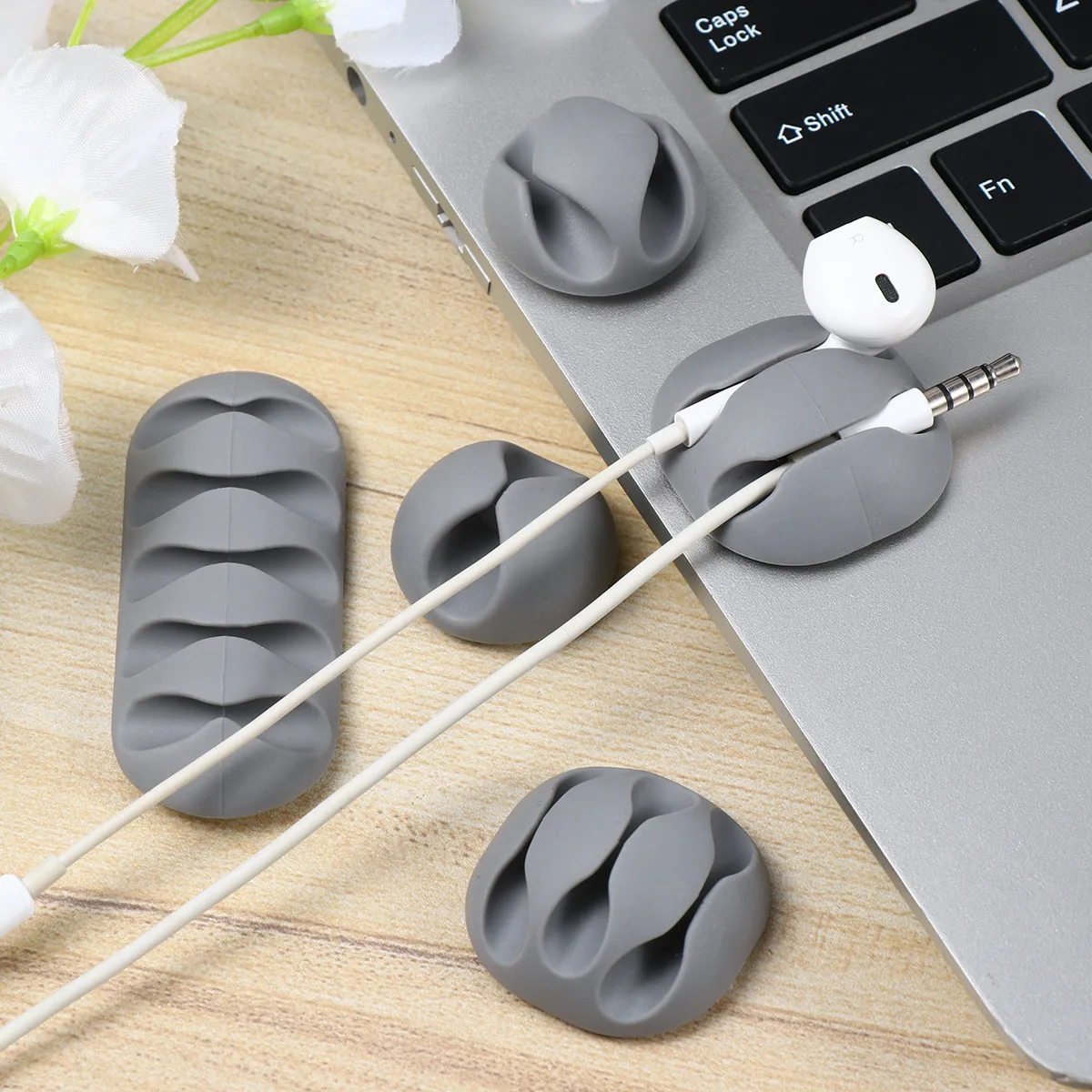 2Set Cable Clip Organizer Desktop Multi-Style Flexible Tpr Cable Fastener Clips for Desk TV Computer Wire Management Cord