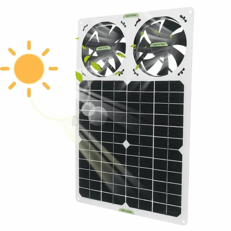 Monocrystalline Silicon Solar Panel Hitchhiker Box Fan Exhaust Pet House Lorry Toilet Extract Double Fan 6 Inch High Wind Power