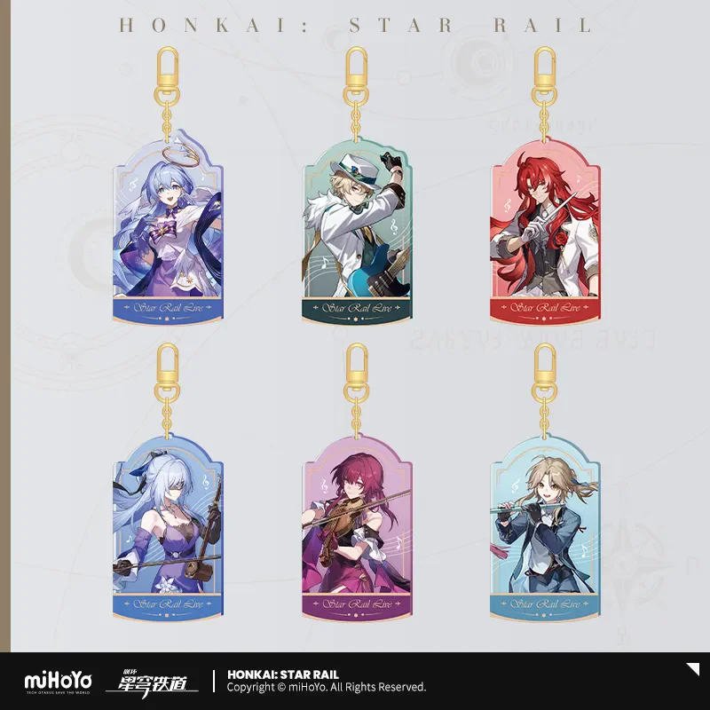 [Genuine] miHoYo Game Honkai Star Rail Star Iron LIVE Series Acrylic Pendant Jingliu Yanqing Anime Key Chain Cosplay Xmas Gifts
