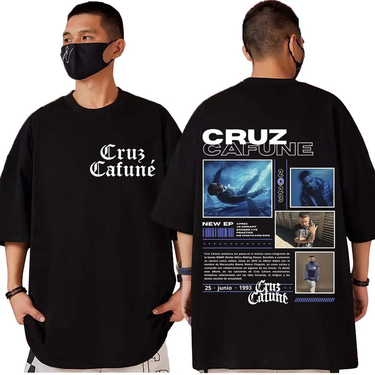 

Rapper Cruz Cafuné Album Merch T-shirt Men Women Clothing Fashion Hip Hop T-shirts Summer Casual Short Sleeve T Shirt Streetwear