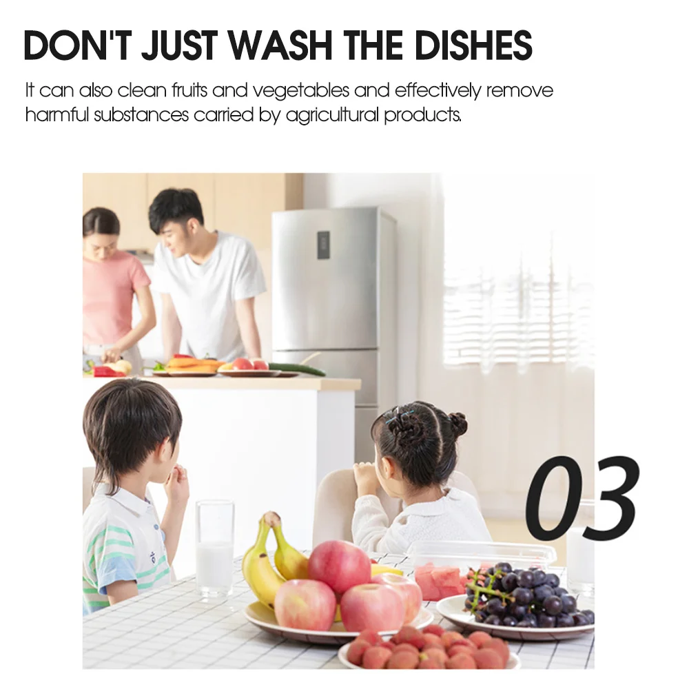 Mini Ultrasonic Dishwasher Portable Multifunctional Fruit Vegetable Dish Washer USB Household Dish Washing Machine