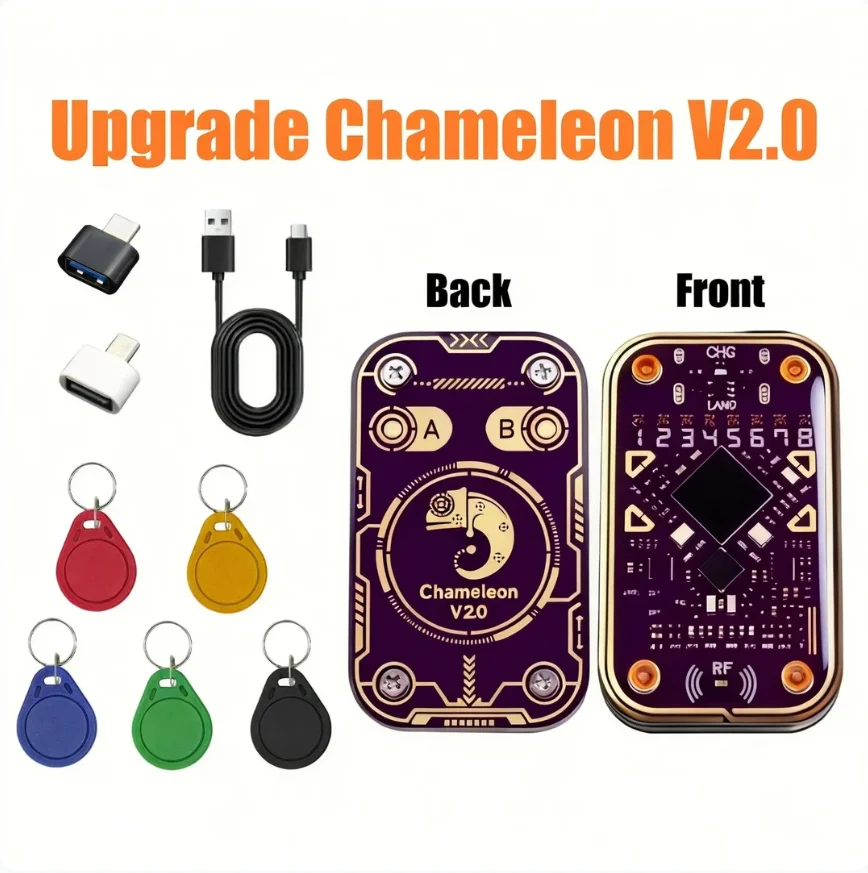 News Chameleon Ultra V2.0 RFID Smart Chip Reader NFC Duplicator+3XCUID 6XUID Keychain 125Khz 13.56Mhz Card Decode RFID Reader