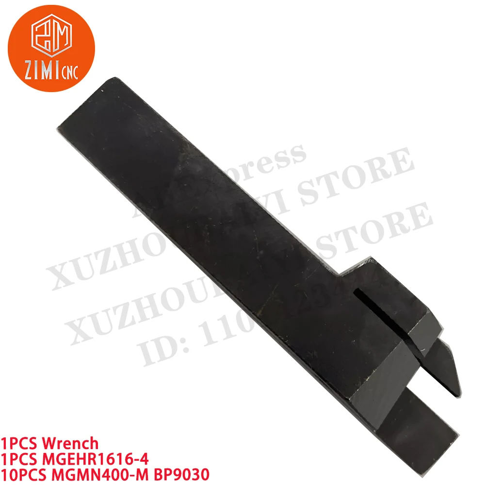 1 ชิ้น MGEHR1616-4 ร่องร่องภายนอก ที่จับเครื่องมือกลึง  +10 ชิ้น MGMN400-M  เครื่องกลึงโลหะเชิงกล CNC  เครื่องมือตัด  เม็ดมีดคาร์ไบด์