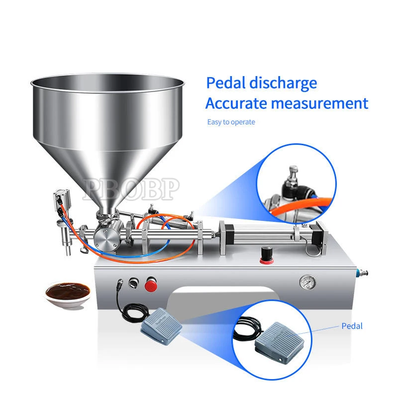 PBOBP Einzelkopf-Kolbenfüller: Präzise Flüssigpasten-Verpackungsmaschine, quantitative Abfüllmaschine für Marmeladen, Honig, Gele