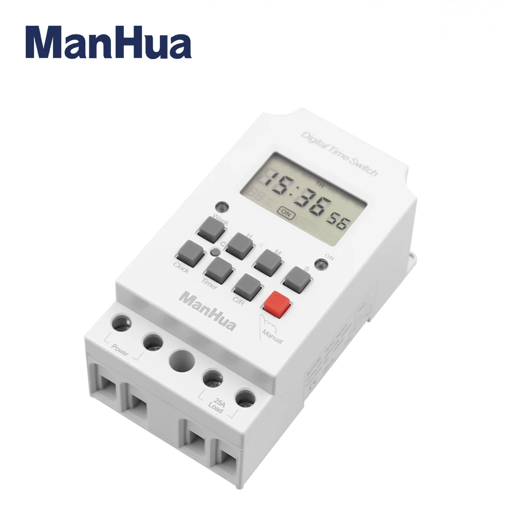 ManHua 220VAC 25A Din Rail Digital Automatic Electronic Programmable Timer MT316 24 ON/OFF Adjust From One Minute