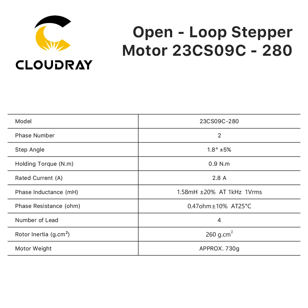 Nema23 Stepper Motor 57mm 90Ncm 2.8A 2 Phase Stepper Motor 4-lead  Cable for 3D printer CNC Engraving Milling Machine