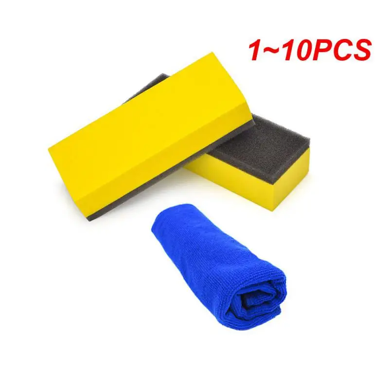 1~10PCS Car Tyre Cleaning Sponge Cleaning Dressing Waxing Polishing Brush Sponge Tool U-Shaped Design Strong Cleaning Power