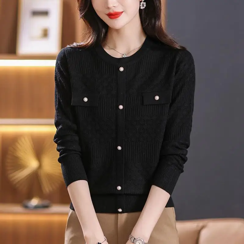 Elegant O-Neck Button Spliced All-match Blouses Women's Clothing 2024 Spring New Loose Casual Pullovers Tops Office Lady Shirts