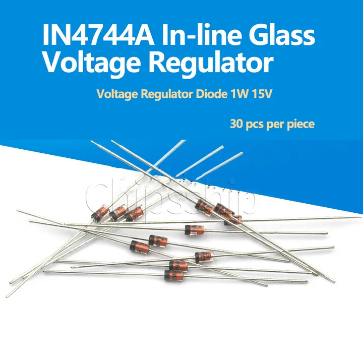 1N4744 IN4744A 4744 In-Line Glass Voltage Regulator Diode 1W 15V (50 PCS)