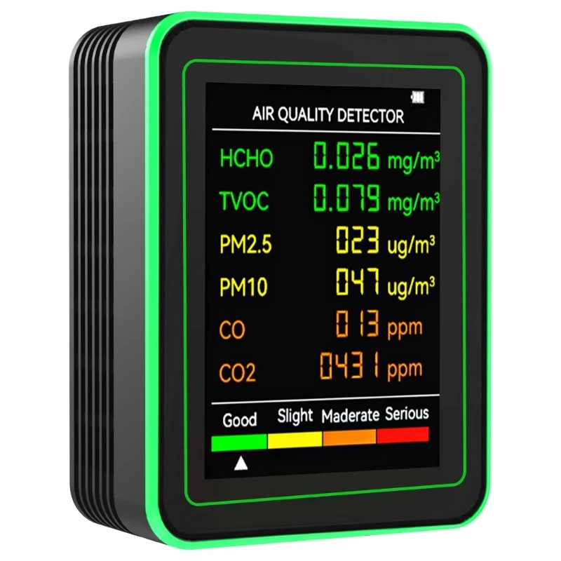 Medición profesional calidad del interior con CO2 TVOC HCHO Temperatura Humedad