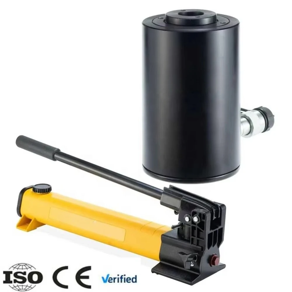 Hollow Enerpac Hydraulic Jack Adjustable Various Steel Pumps 700 Bar/10000 psi Spring Return Aluminum Lightweight Single Acting