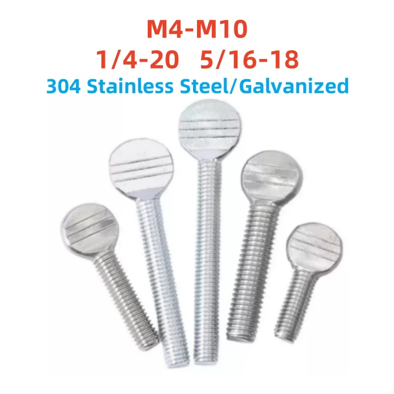 M4 M5 M6 M8 M10 1/4-20 5/16-18 304 Stainless Steel Galvanized Hand-Tighten Table Tennis Racket Thumb Screws