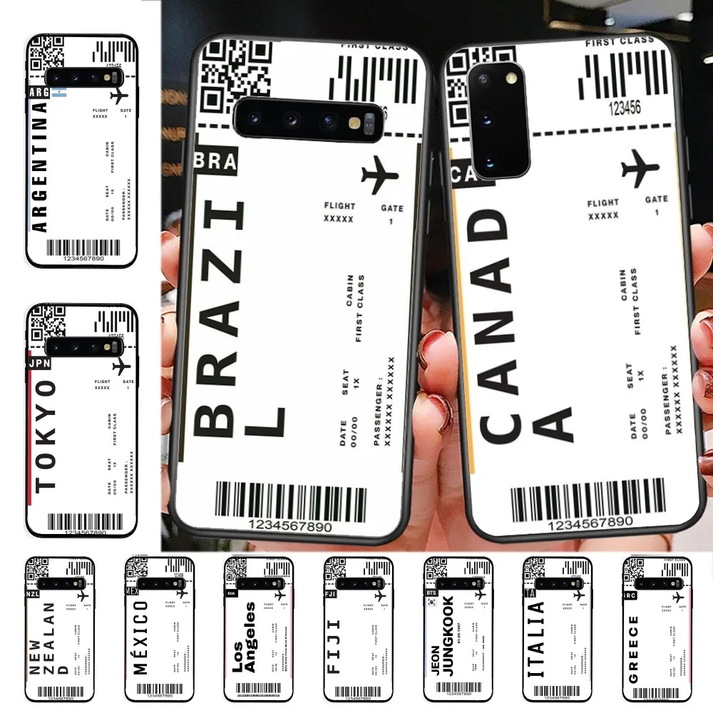 Милый чехол для телефона FIRST CLASS PLANE TICKET для Samsung S 9 10 20 21 22 23 30 23 24 plus lite Ultra FE S10lite Fundas