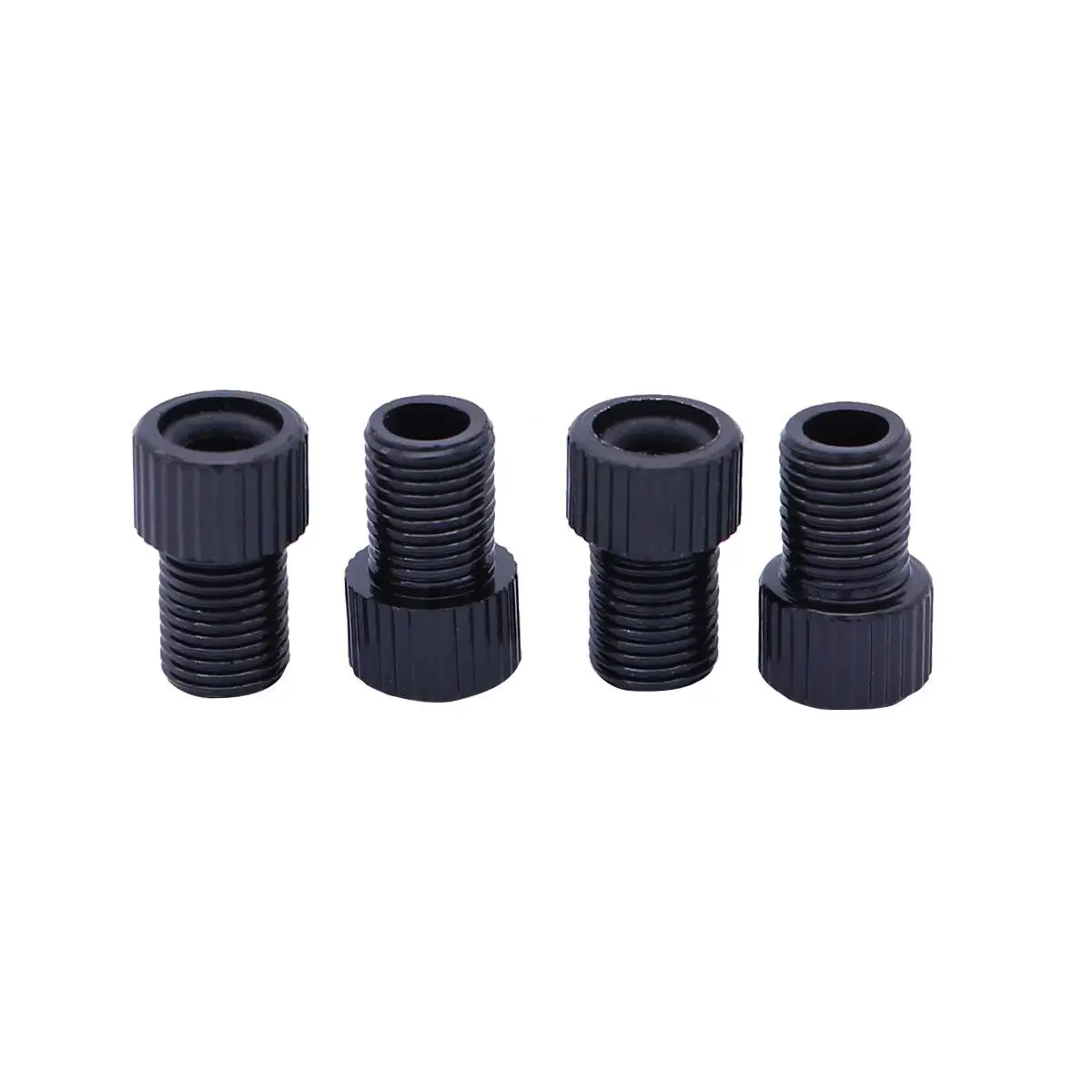 

4PCS to Valve Adapter Conversion Nozzle for Tires Black Aluminum Alloy Bike Mountain Road Bicycle Riding