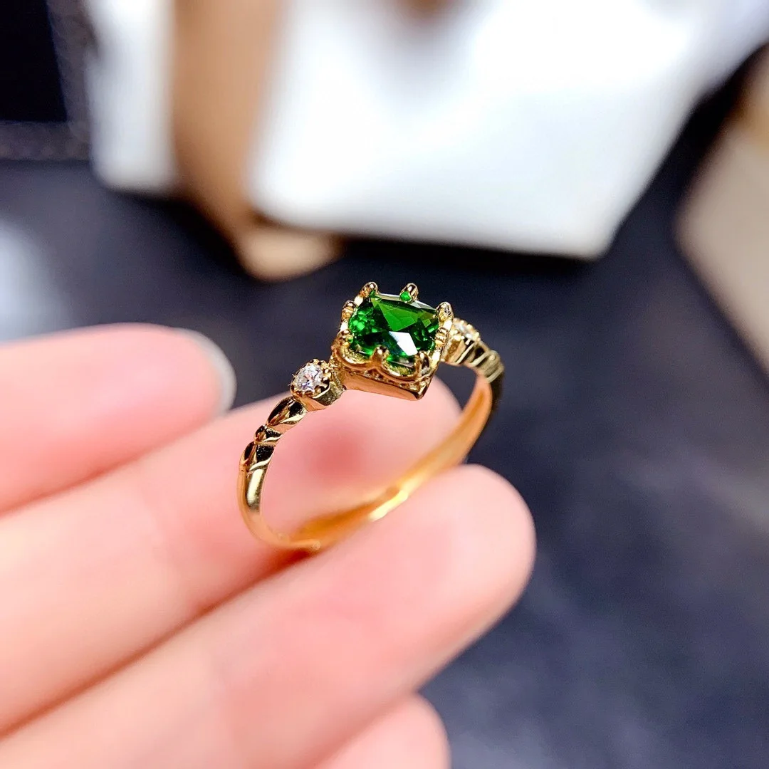 Live Jewelry S925 Sterling Silver Ring Natural 18K Gold Plated Small Fresh Opening Adjustable Ring for Fashion Women