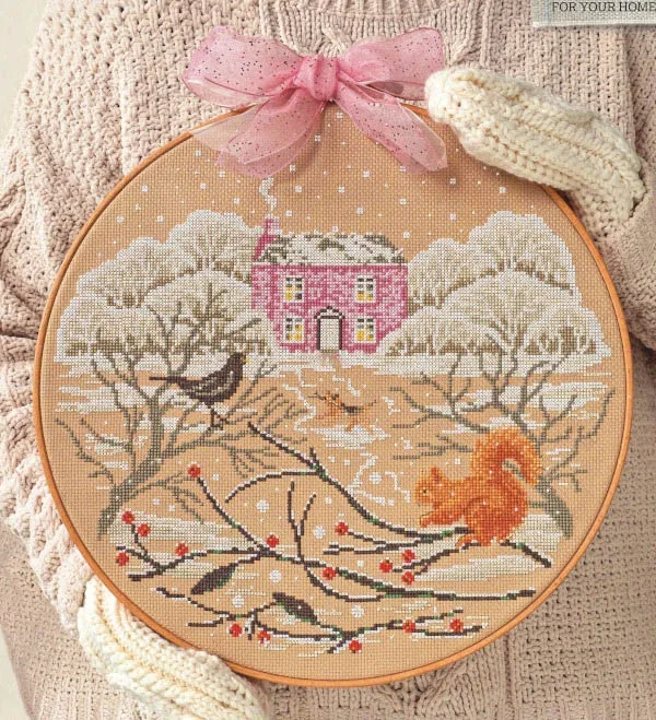 

DIY игольная работа Snowy Cottage 42-43 Набор для вышивки крестом Набор для вышивки крестом 28ct 14ct 32ct Metallic aida