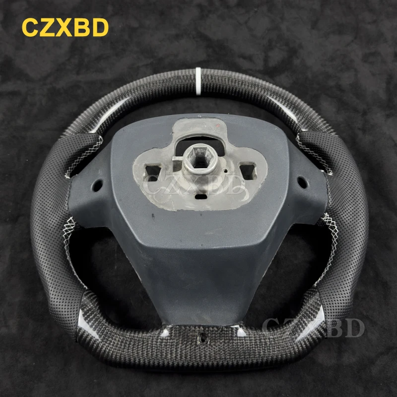 White Marker Steering Wheel Fit For Ford Fiesta MK7 Sport Wheel High Quality Leather Customized