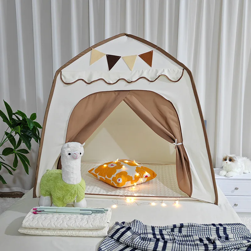 子供ベッドテント子供プレイテントポータブル折りたたみティーピー屋内屋外ドームテントままごとコテージドリームテントベッドの上