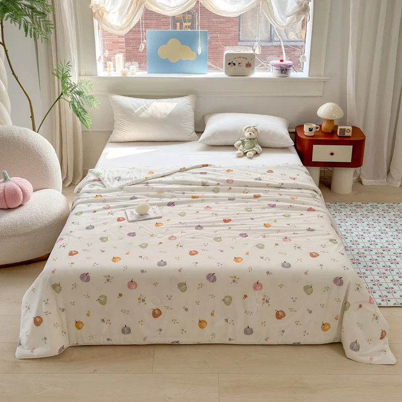 Summer Air Conditioning Blanket Cool Bedding Quilt for Home Office Soft Skin-friendly Breathable Blanket