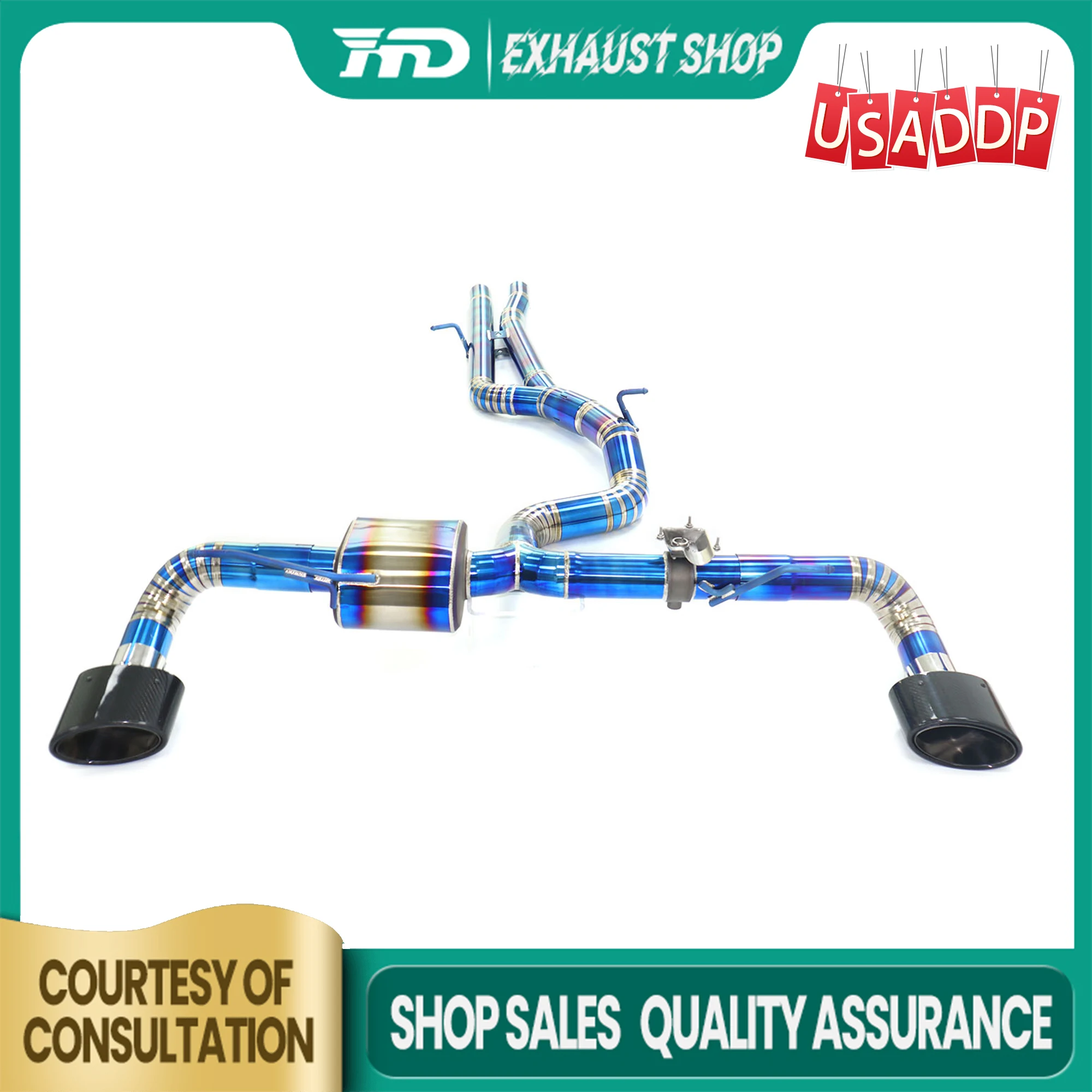 

Выхлоп HMD Catback для Audi TTRS 8J 2.5T A1 1.4T OEM Наконечники глушителя клапана Запеченный синий Установка без потерь