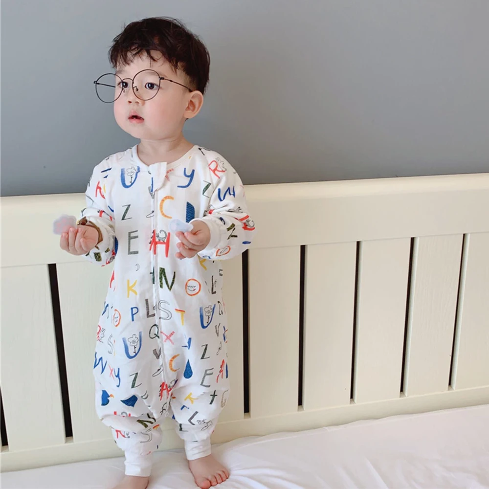 

Spring Autumn Split Leg Design Baby Sleeping Bag Long Sleeves Six-layer Warm Sleeping Bags Toddler Anti-kick Pajama Sleepsack