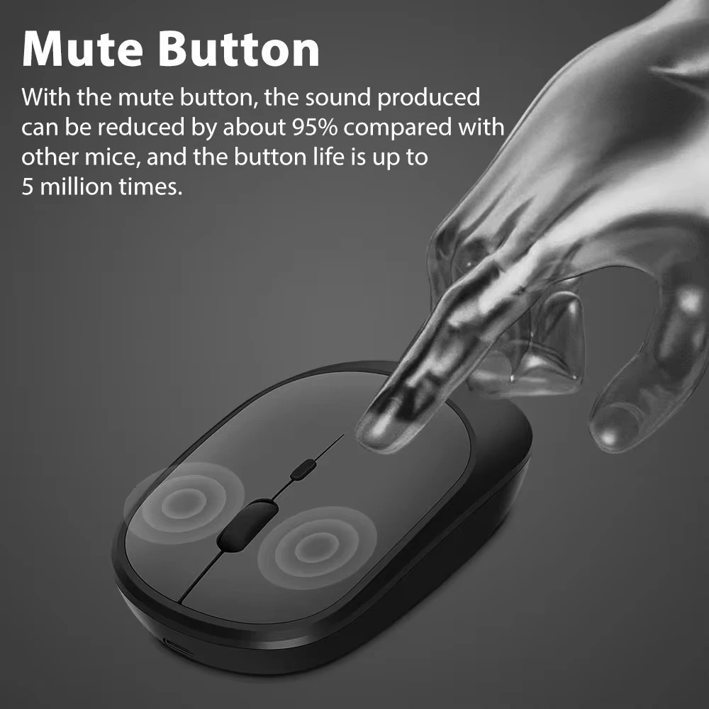 Xiaomi mouse sem fio bluetooth 2.4g ajustável dpi design ergonômico silencioso ratos usb recarregável gaming mouse de escritório