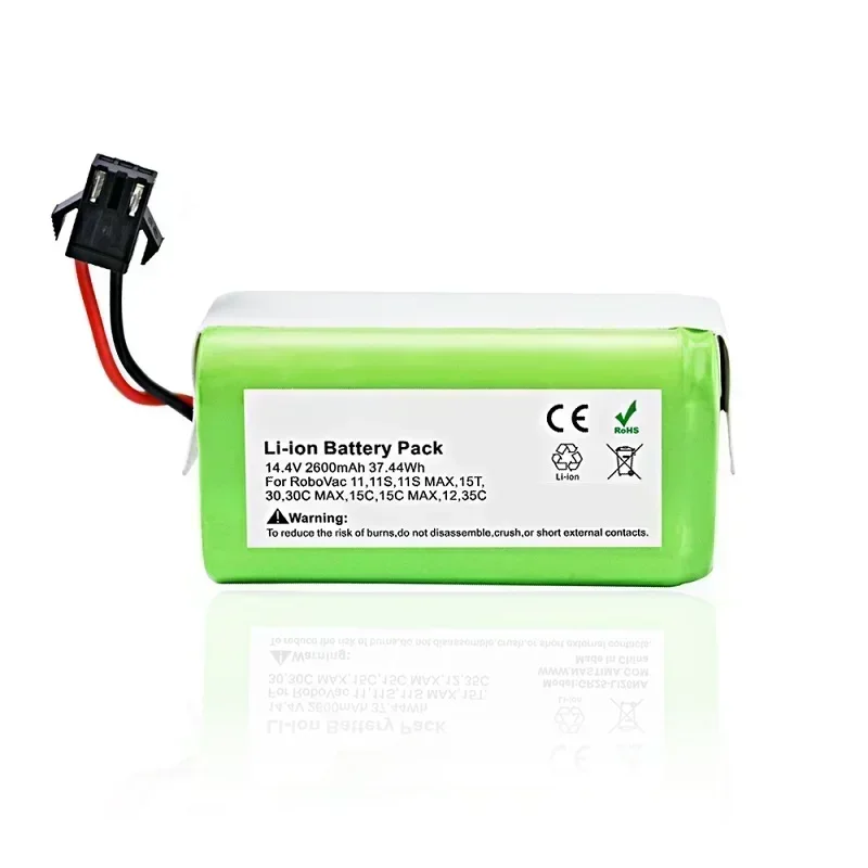 

14.4V 2600mAh Li-ion Battery for Conga Excellence 990 1090 Ecovacs Deebot N79S N79 DN622 Eufy Robovac 11 11S 12 35C X500