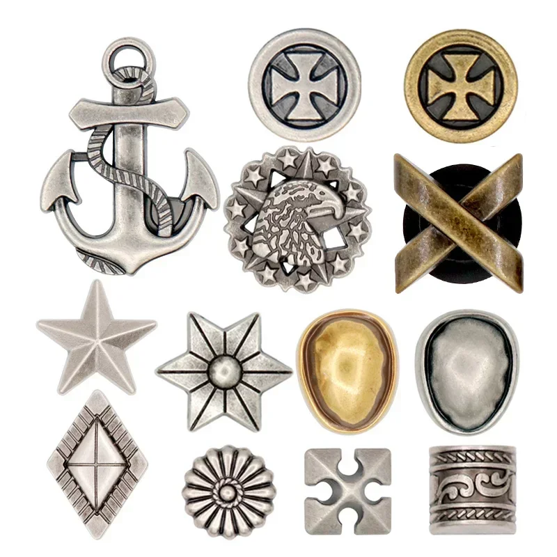 1 قطعة سحر الأحذية ل إكسسوارات أحذية الصنادل دبابيس الخماسي معدن فضي انفصال هالوين الصنوبر الأحذية الزينة w-7