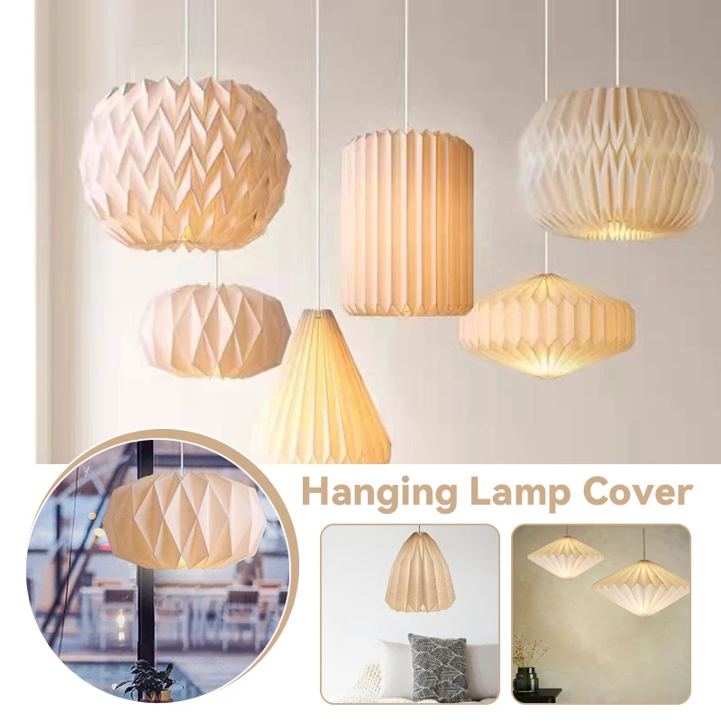 Nordic Hanging Lamp Cover Chandelier Lamp Shade Creative Paper Origami Ceiling Pendant Lampshade Home Living Room Shop Decor