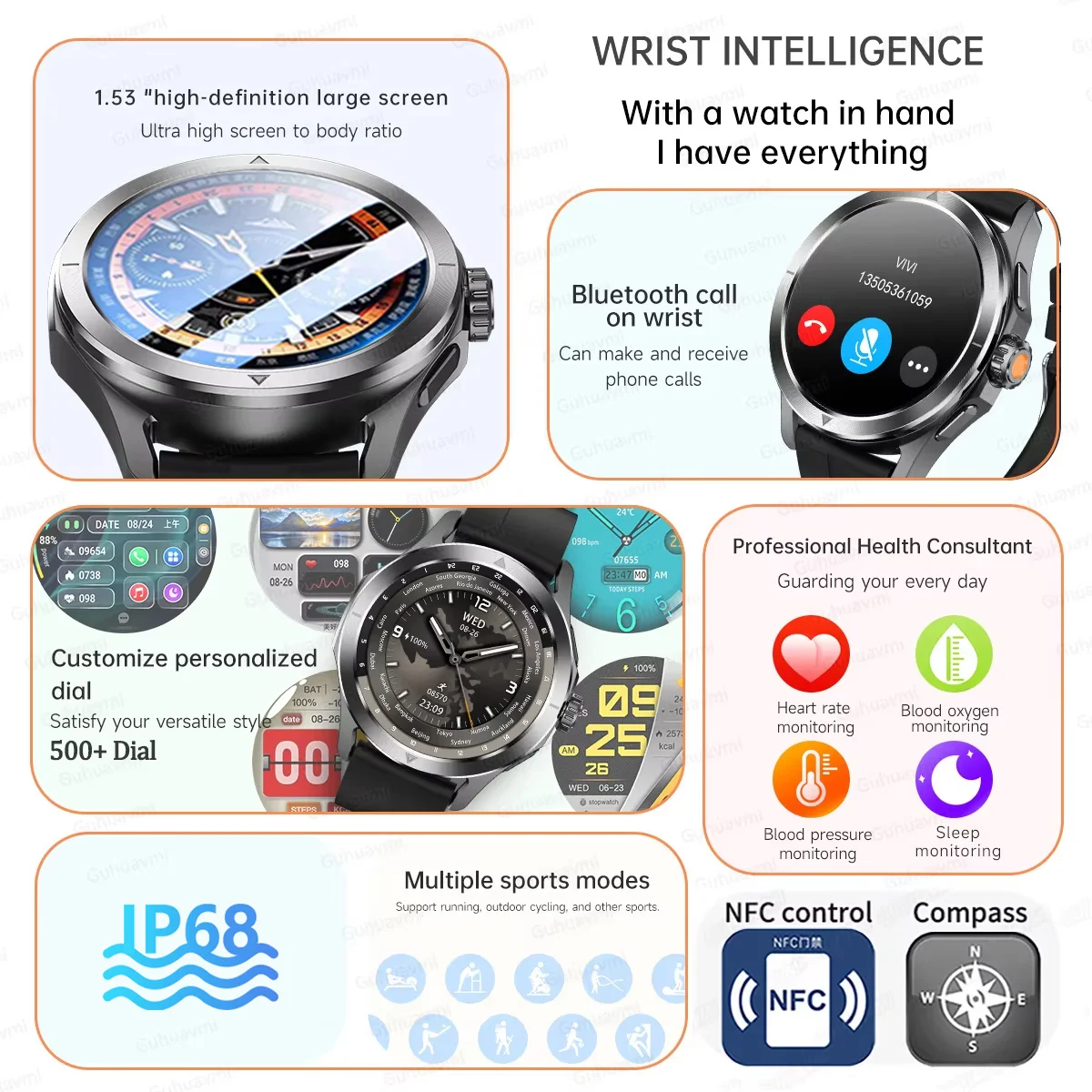 2025 S4 الترا جديد نظام تحديد المواقع المسار ساعة ذكية الرجال 360*360 AMOLED شاشة NFC BT دعوة مقاوم للماء مراقبة الصحة الذكور الرياضة Smartwatches