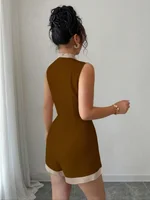Elegant Women's Bodycon Jumpsuit, Sleeveless Backless Design, High Waist Ruched Detailing, Perfect for Parties & Events - Image 5