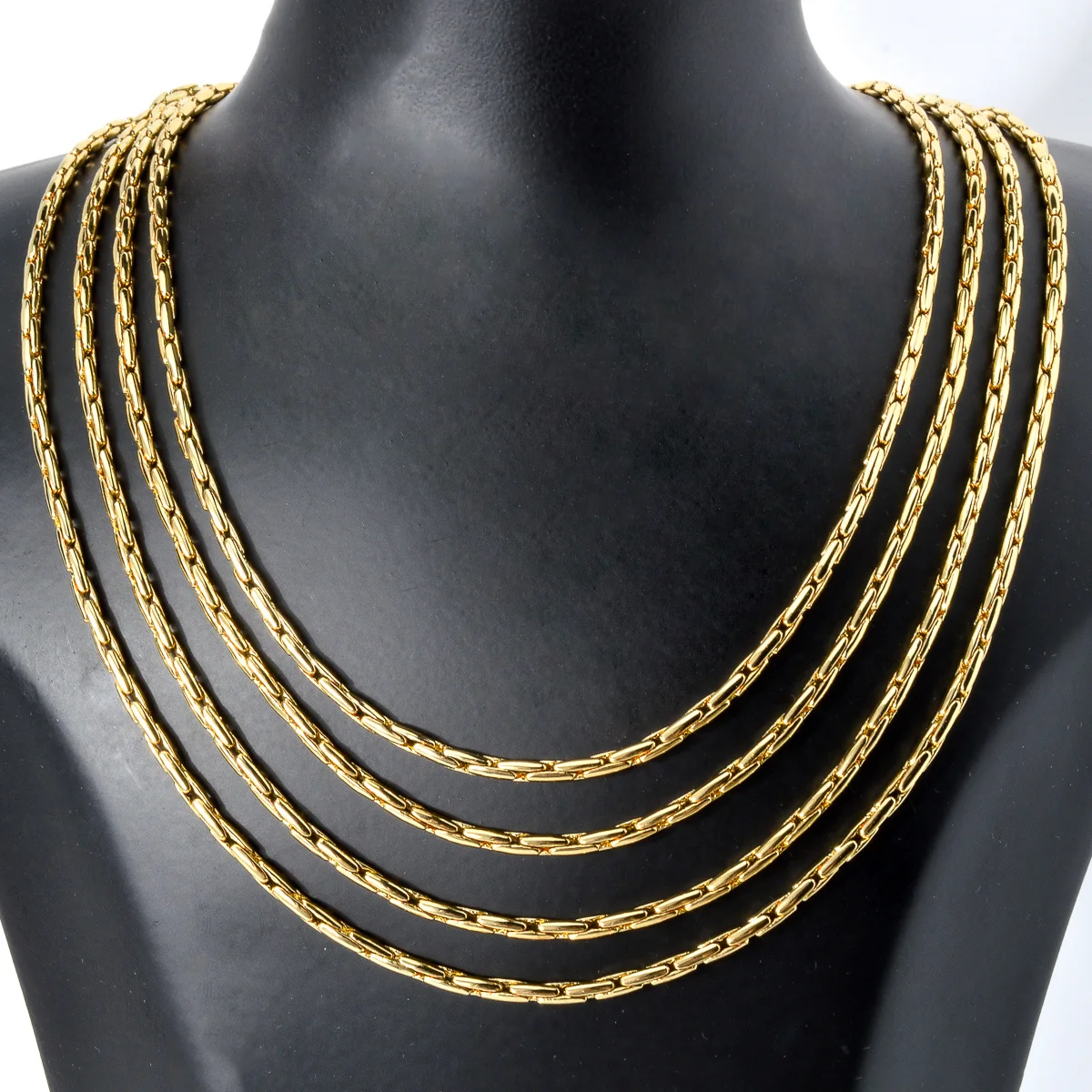 Classic Cuban Link Chain Necklace For Men 18K Gold Plated Male Choker Collar Punk Jewelry Retro Trendy Party Gifts