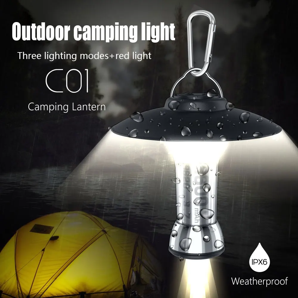 Multi-function Outdoor Camping Light 4 Lighting Modes Rechargeable Camping Lantern Emergency Light Portable Waterproof Hand Lamp