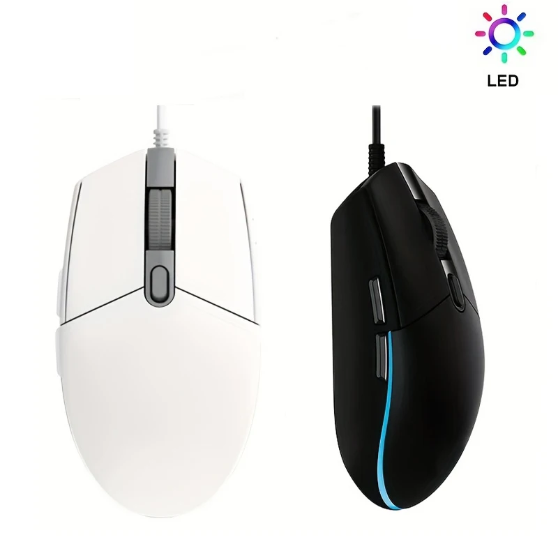 Lightsync Wired Gaming Mouse 800/1200/1600 DPI Optical Effect RGB Mouse 6 Programmable Buttons Mice For Computer Laptop Notebook